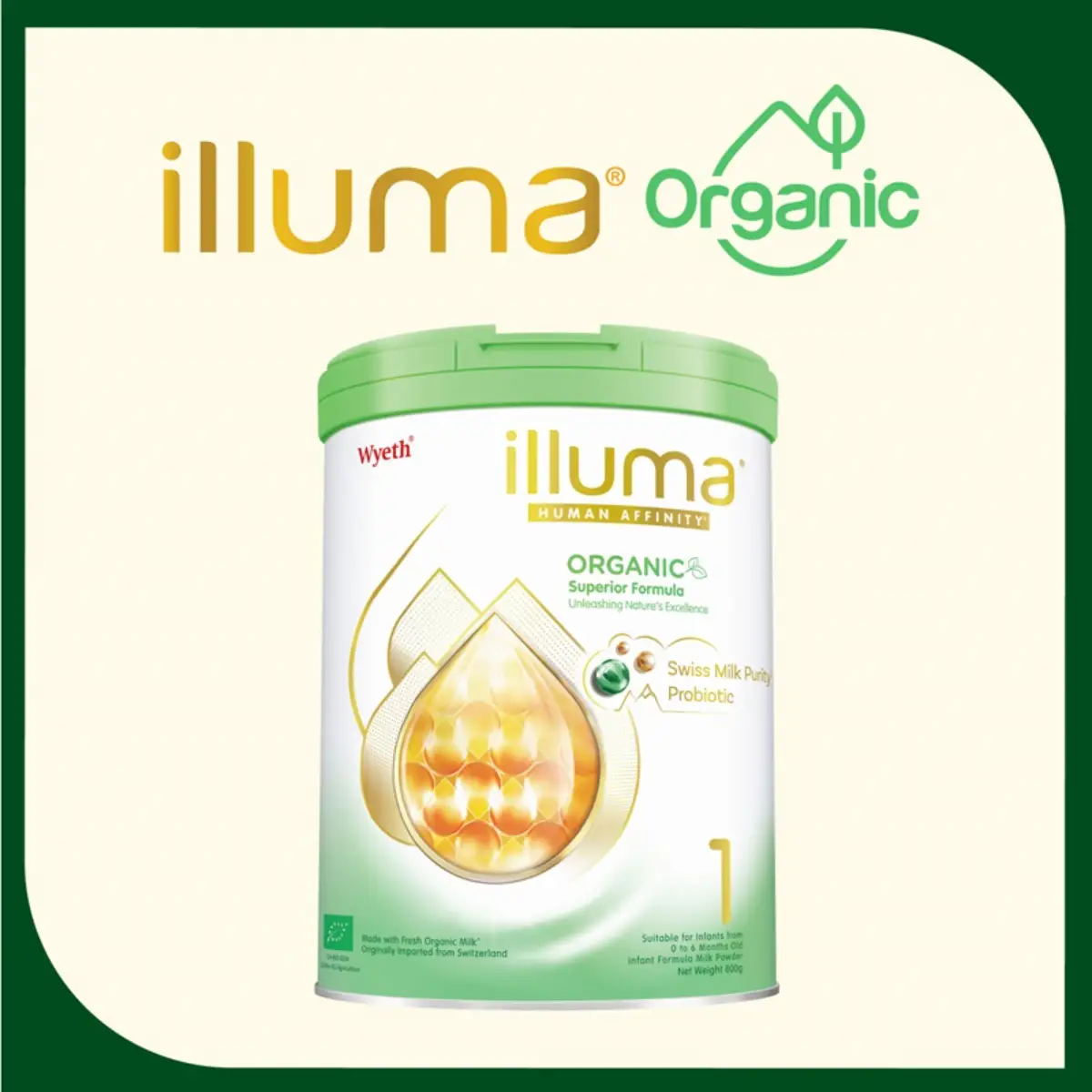 ILLUMA Human Affinity Organic Stage 1 Infant Formula Milk Powder 800g (Eugene Baby Expo Only)