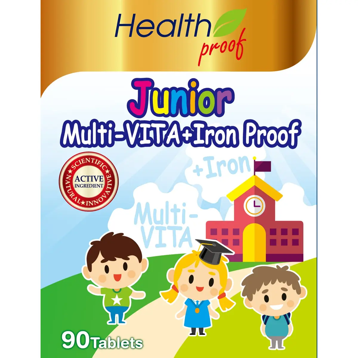 Health Proof Junior Multi-Vita + Iron Proof 90 Tablets