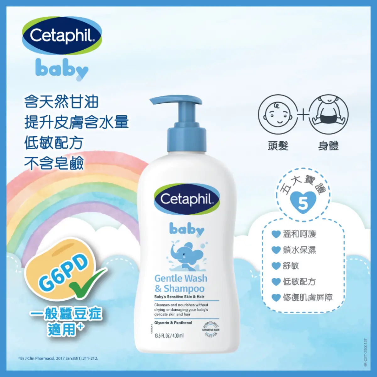 Cetaphil Baby Gentle Wash and Shampoo 400ml (Old/New Package Random Delivery)