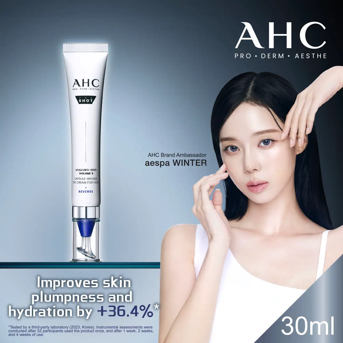 AHC Hyaluro Deep Volume 5 Capsule Infused Eye Cream For Face 30ml