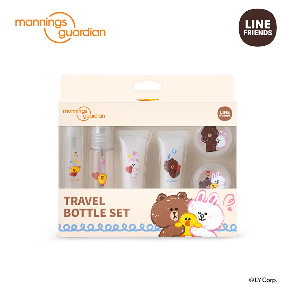 Mannings Guardian Line Friends Travel Bottle Set 1 Set