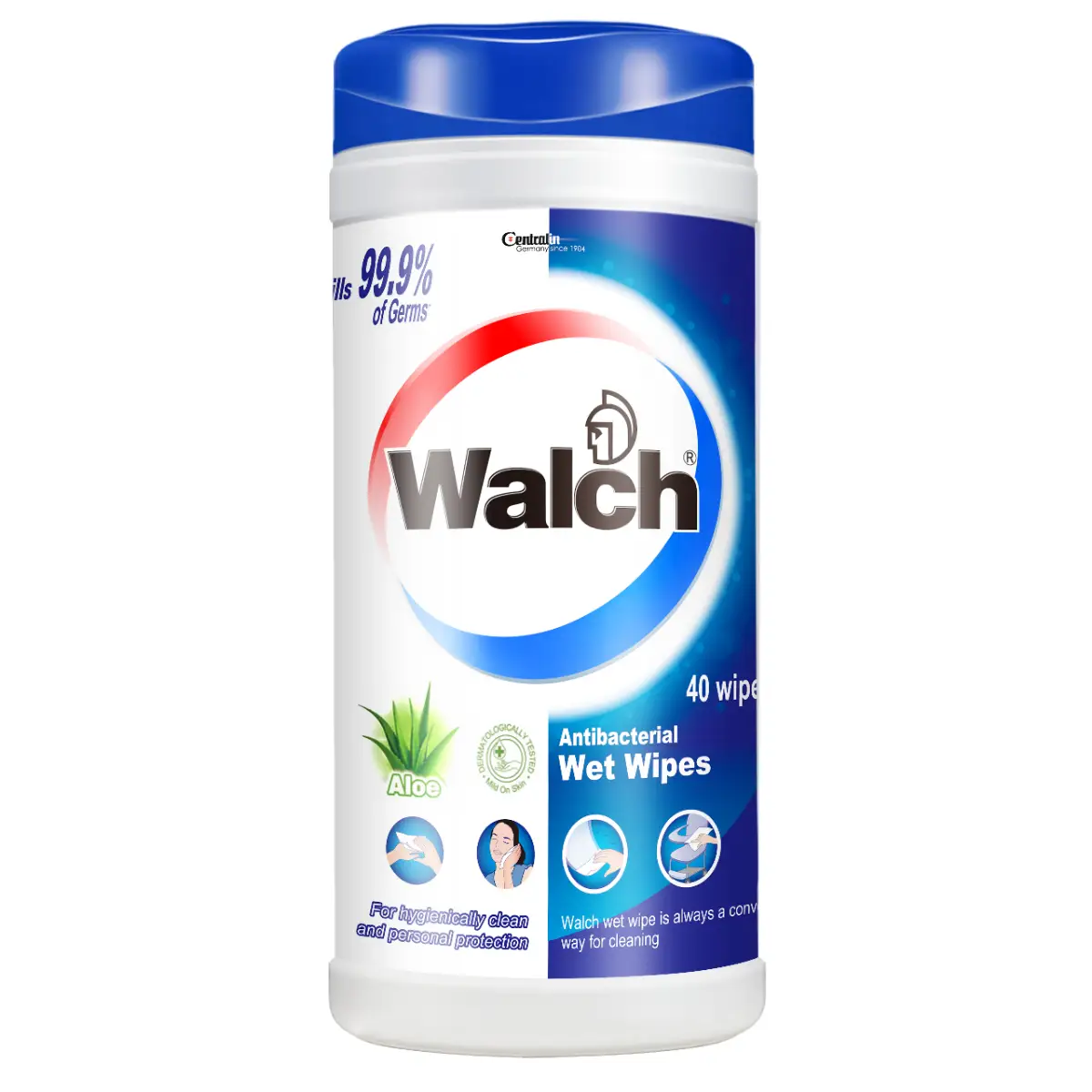 Walch Antibacterial Wet Wipes Aloe 40pcs