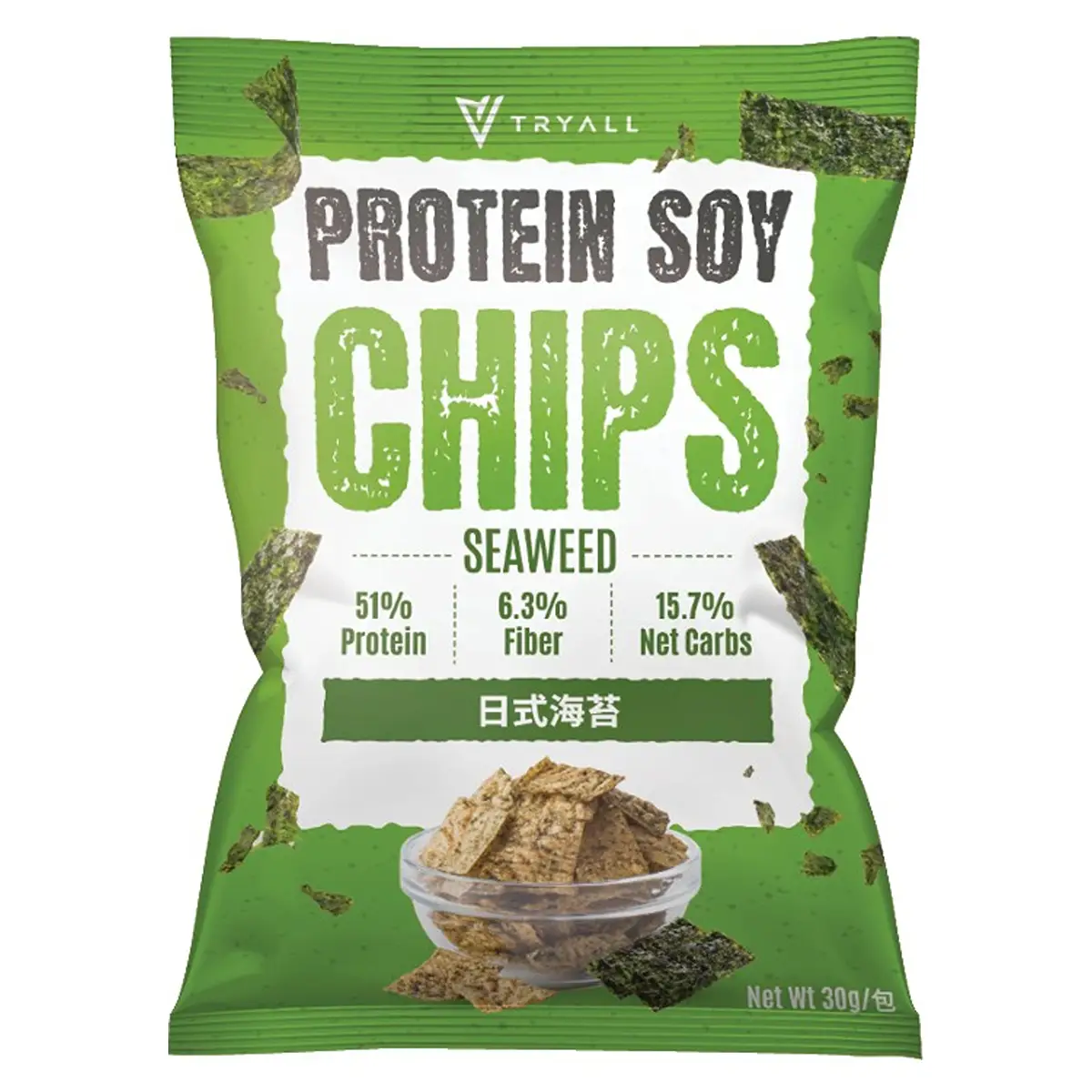 Tryall Protein Soy Chips (Seaweed) 30g