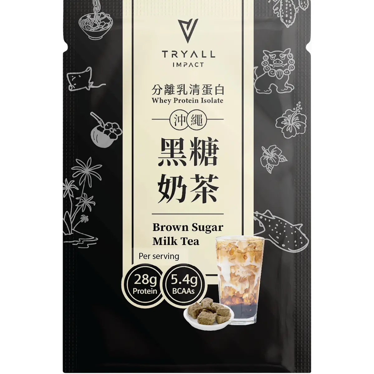 Tryall Whey Protein Isolate (Brown Sugar Milk Tea Flavour) 35g