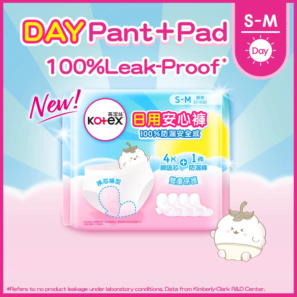Kotex Comfort Soft Day Pant (S-M) (1 Pant + 4 Pads) 1 Set