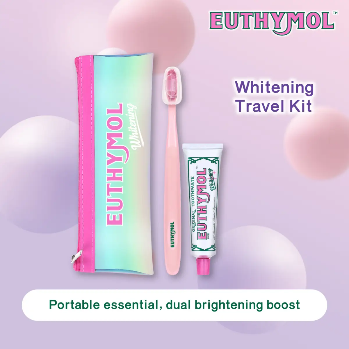 EUTHYMOL Whitening Travel Kit (Toothpaste 40g + Toothbrush 1pc) 1 Set