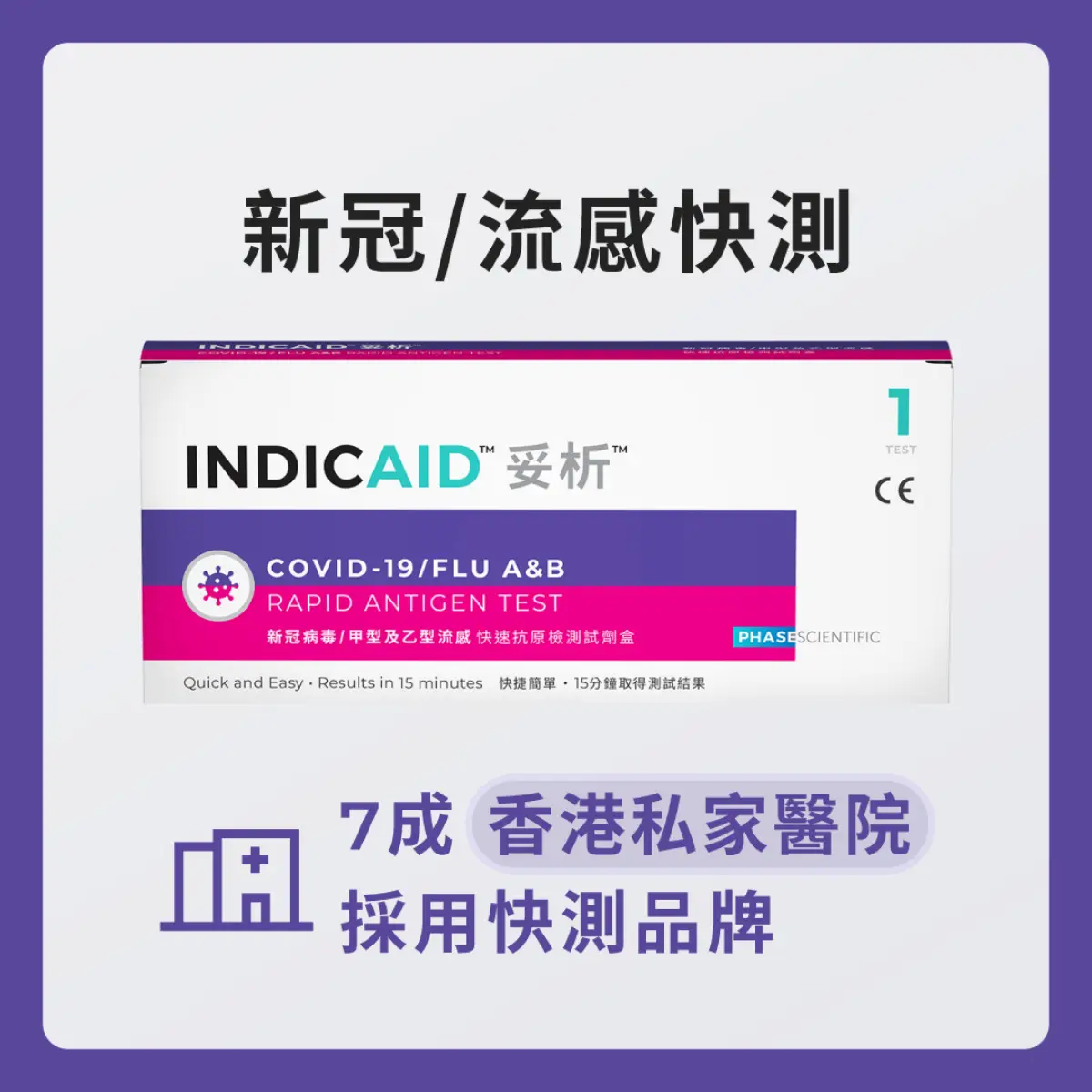INDICAID COVID-19/FLU A&B Rapid Antigen Test 1pc