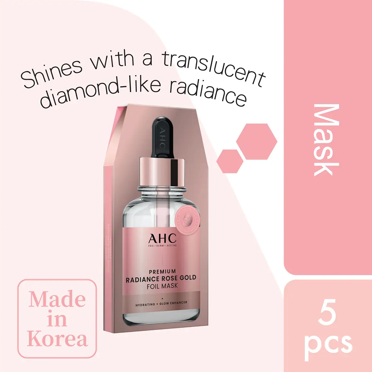 AHC Premium Brightening Rose Gold Foil Mask 5pcs