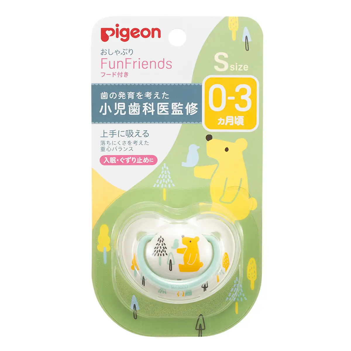 Pigeon Pacifier Fun Friends (Size S) 1pc (Random Colour)