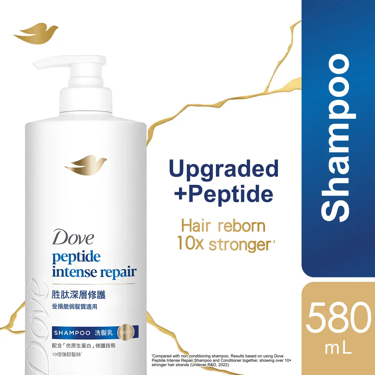 Dove Peptide Intense Repair Shampoo 580ml