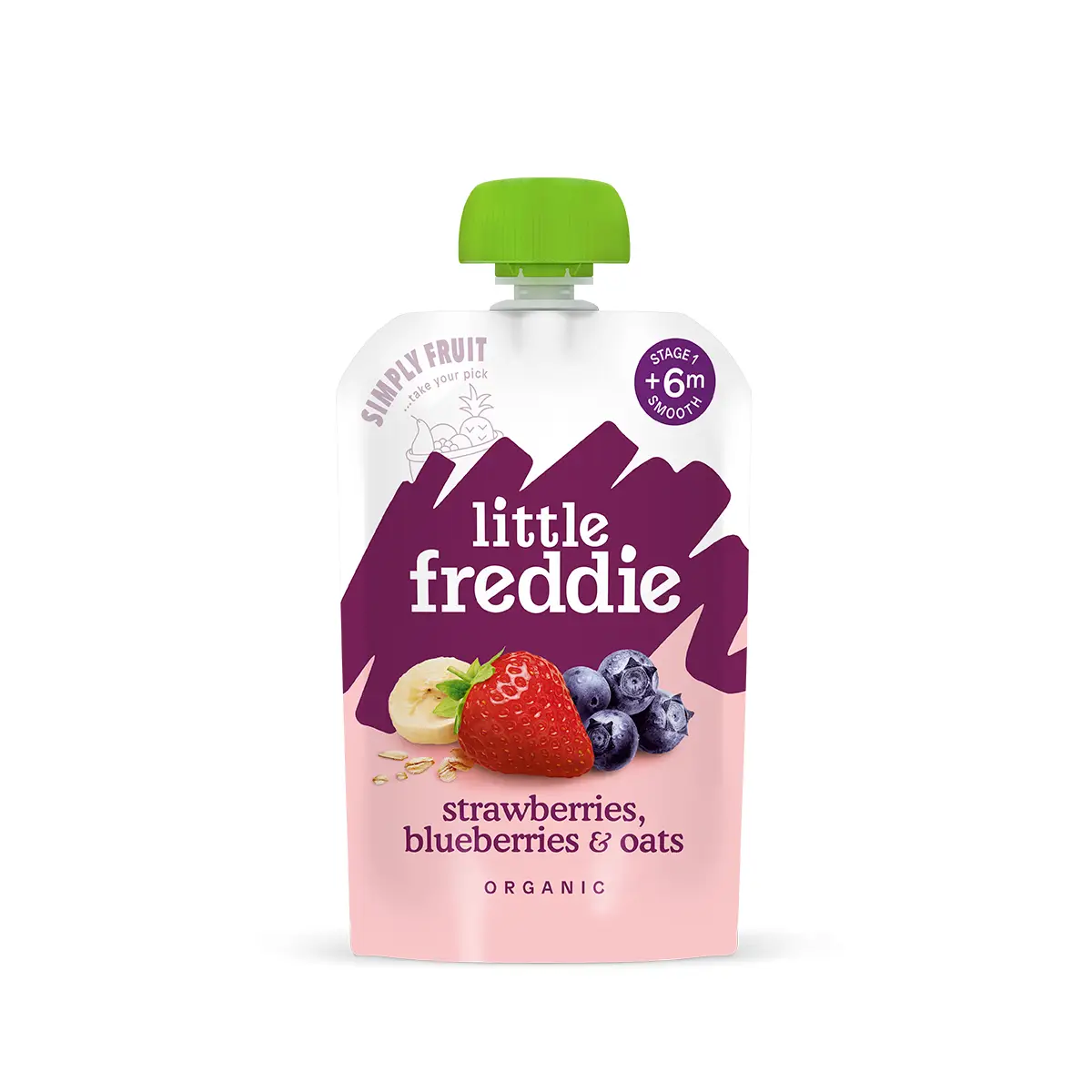 Little Freddie Organic Juicy Strawberries, Blueberries & Oats 100g