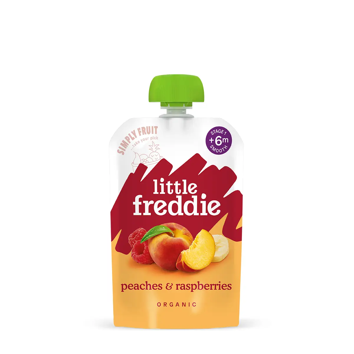 Little Freddie Organic Vibrant Peaches&Raspberries 100g
