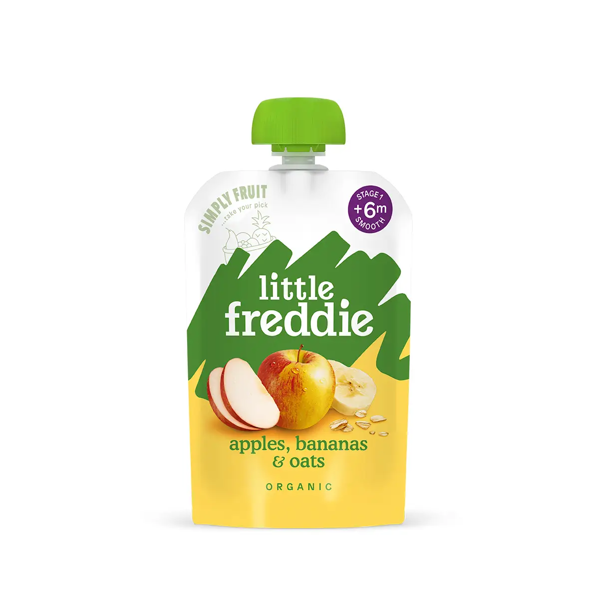 Little Freddie Organic Wholesome Apples, Bananas & Oats 100g