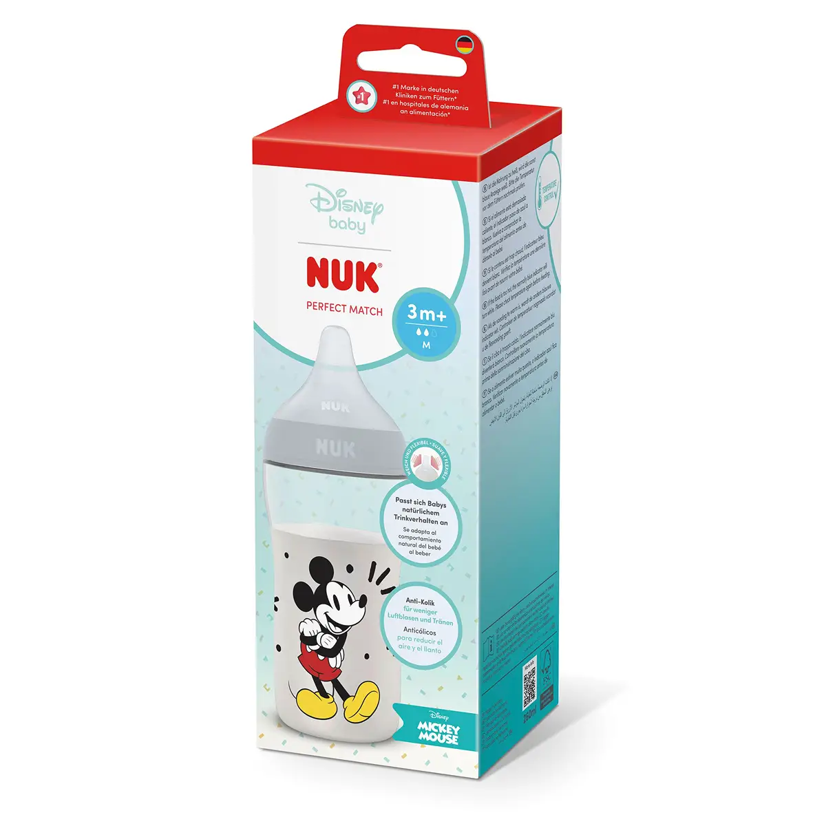 NUK Perfect Match PP Bottle with Silicone Teat (Size M) (Mickey Mouse) 260ml
