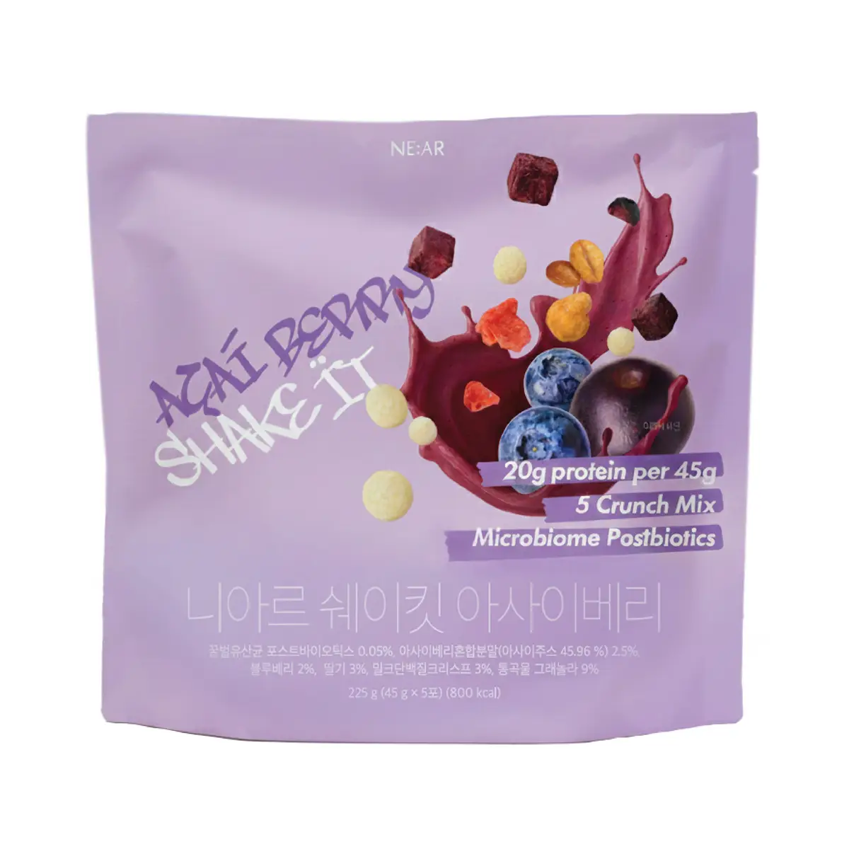 NE:AR Shake It高蛋白瘦身奶昔(巴西莓味) 45克 × 5包