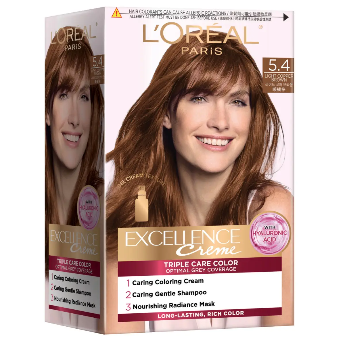 L'Oreal Paris Excellence Creme (5.4 Light Copper Brown) 1 Box