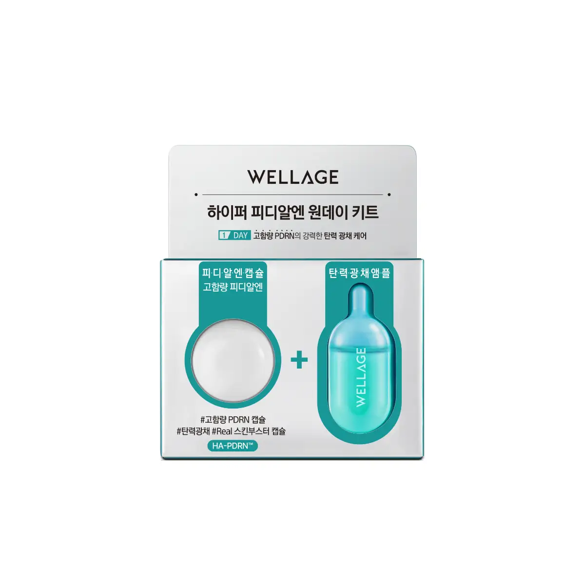 Wellage Hyper PDRN One Day Kit (PDRN Repairing Capsule 25mg + Serum 1ml) 1 Set