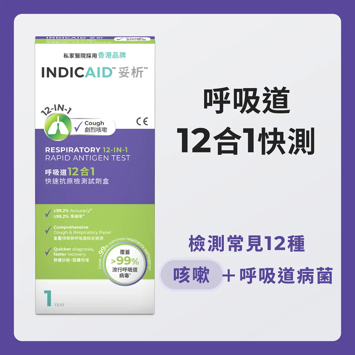 INDICAID 12-In-1 Rapid Antigen Test 1pc