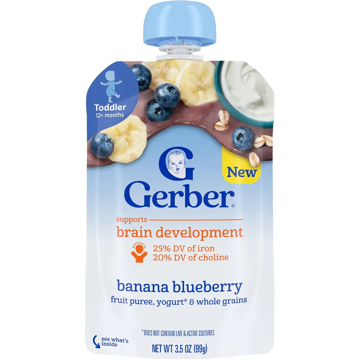 Gerber Banana Blueberry Yogurt Pouch 99g