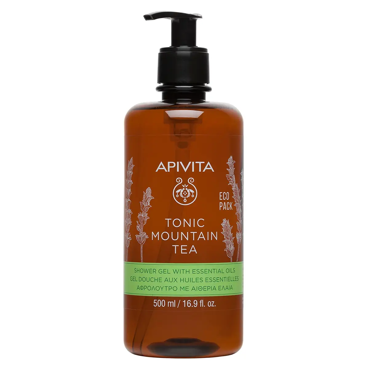 APIVITA Tonic Mountain Tea Shower Gel with Essential Oils 500ml