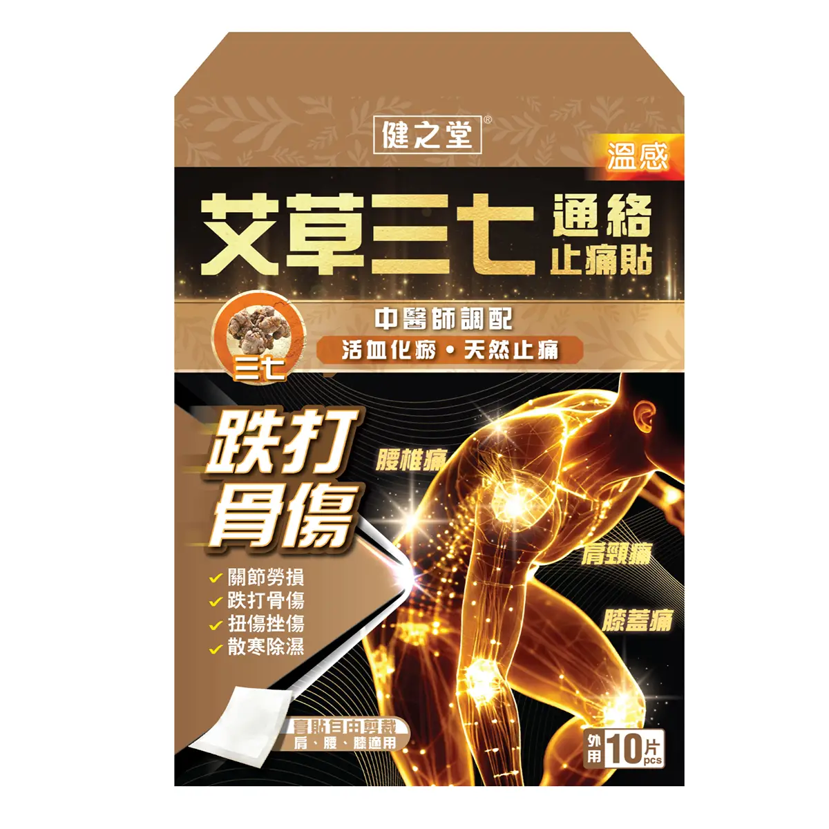 Healthall健之堂艾草三七通絡止痛貼 10片