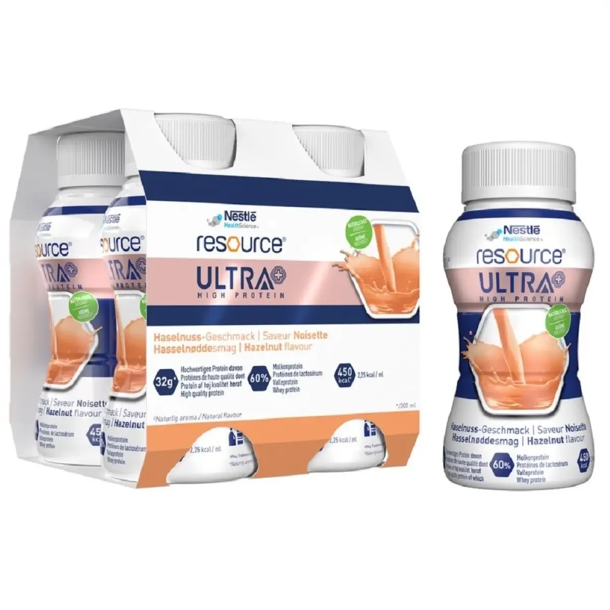 Nestle Resource Plus Ultra High Protein Hazelnut 200ml x 4pcs