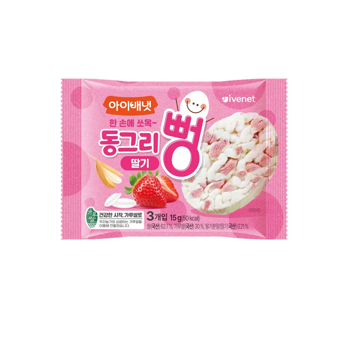 Ivenet Rice Puff Pong (Strawberry) 15g