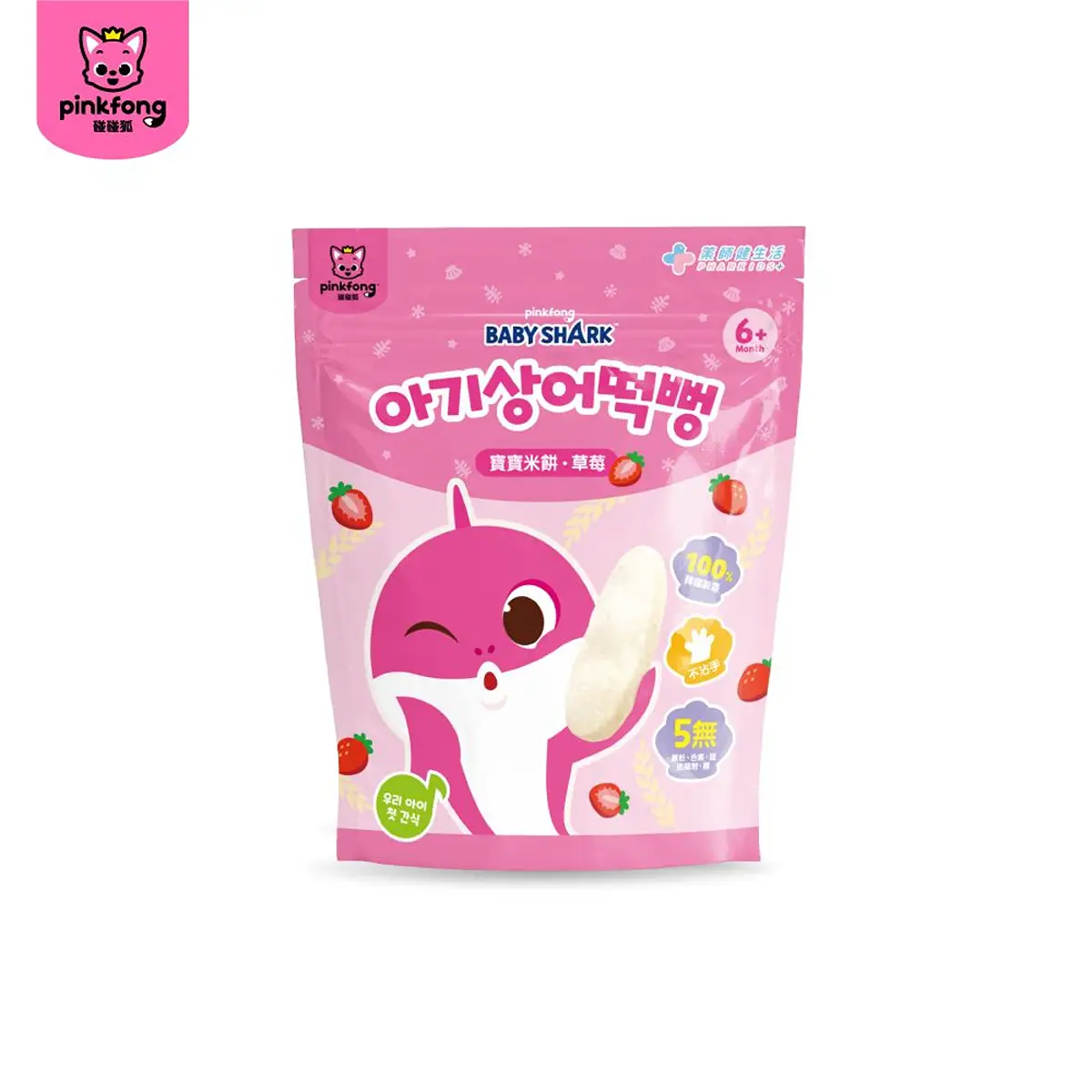 Pinkfong Baby Shark Baby Rice Rusk (Strawberry) 30g