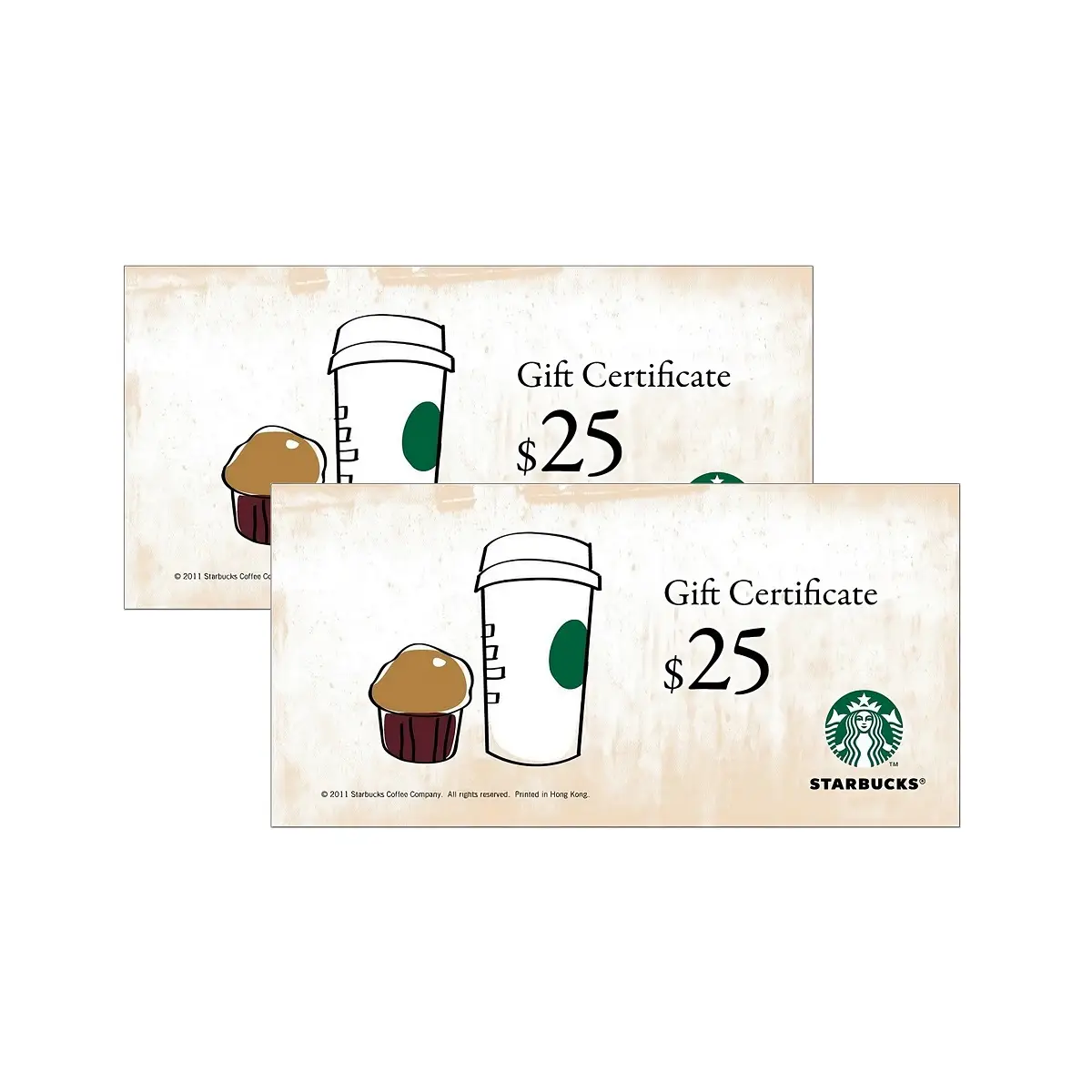 Starbucks $25 Coupon 2pcs