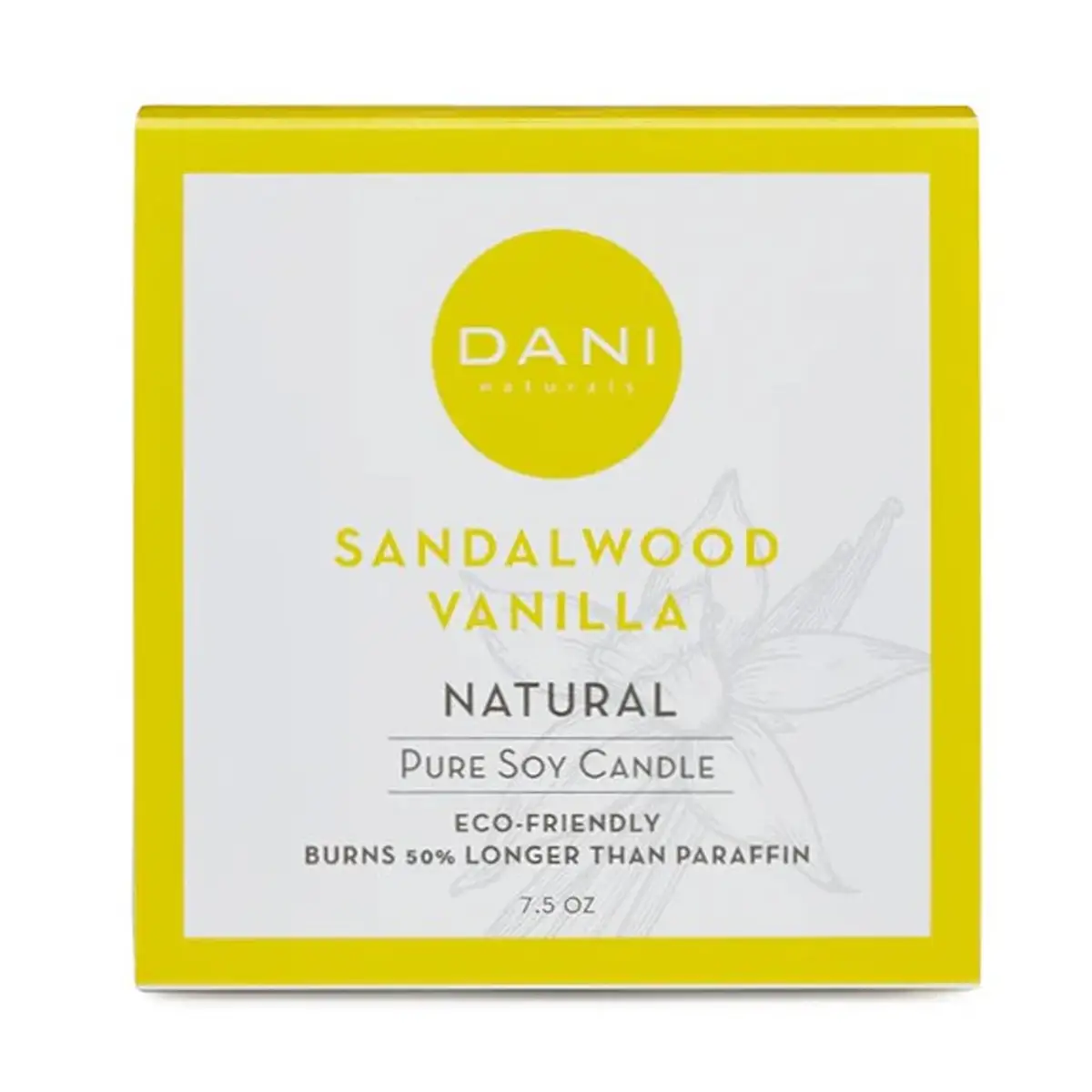 Dani Naturals Sandalwood Vanilla Glass Candle 7.5oz
