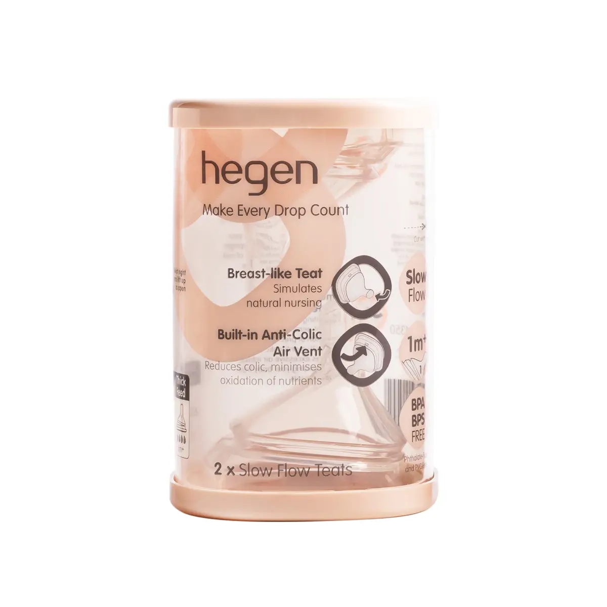 Hegen防脹氣智慧奶嘴 (慢速) 2個