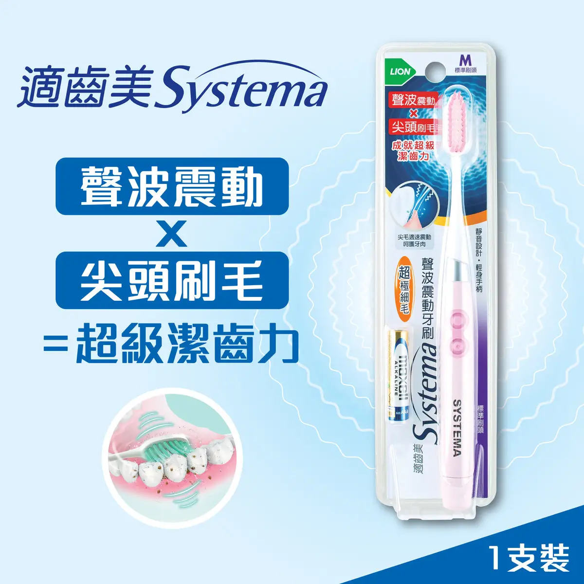 Systema Sonic Toothbrush Regular Head 1pc
