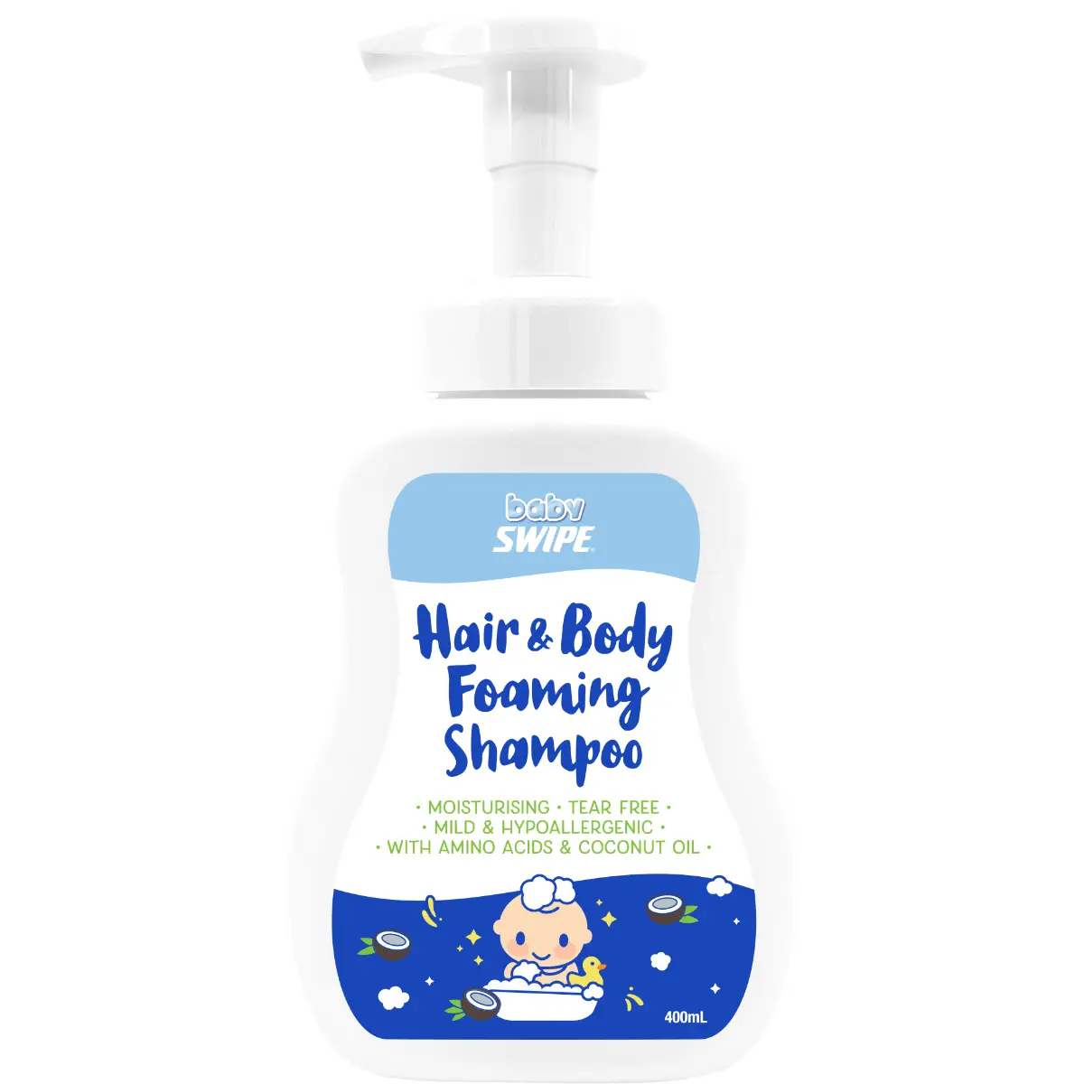 Baby SWIPE Hair and Body Foaming Shampoo 400ml