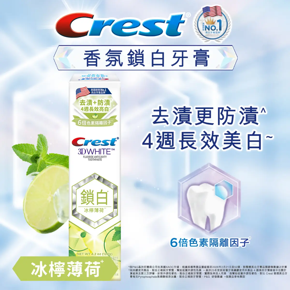 Crest Whitelock (Lemon Mint) 120g