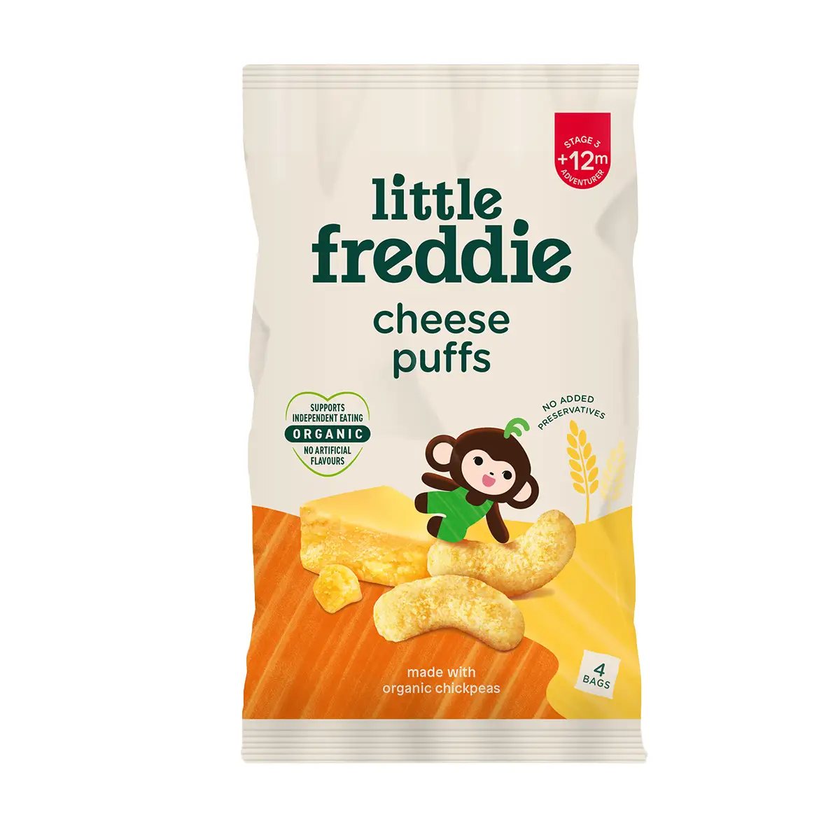 Little Freddie Organic Cheese Puffs 11g x 4 Packs