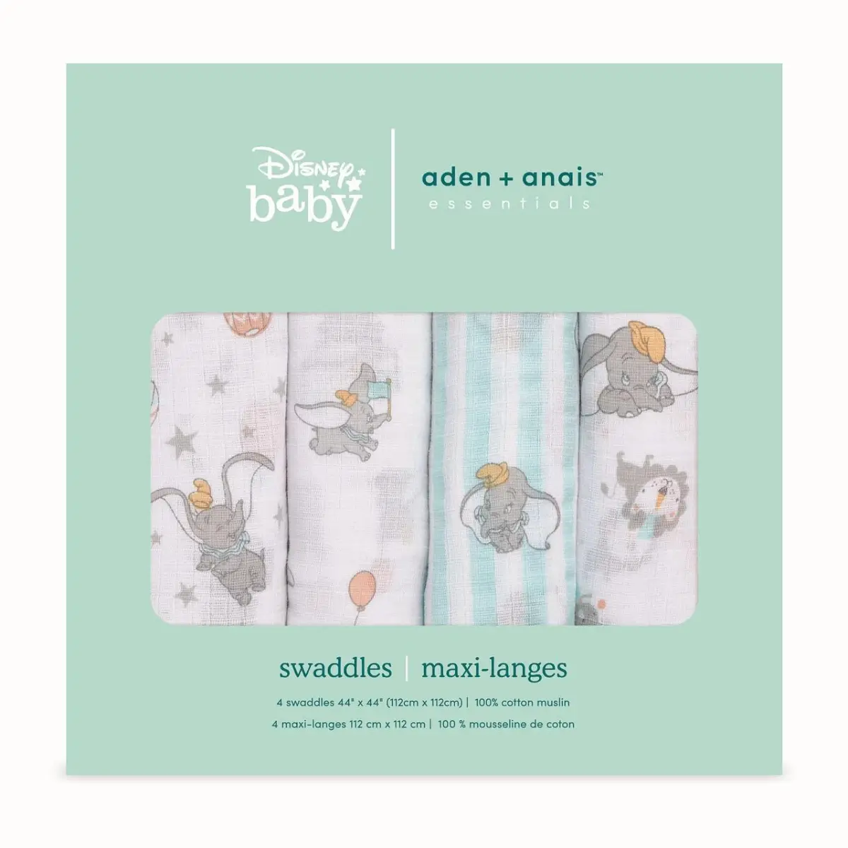 Aden+Anais Essential Swaddle (Disney Dumbo) 4pcs