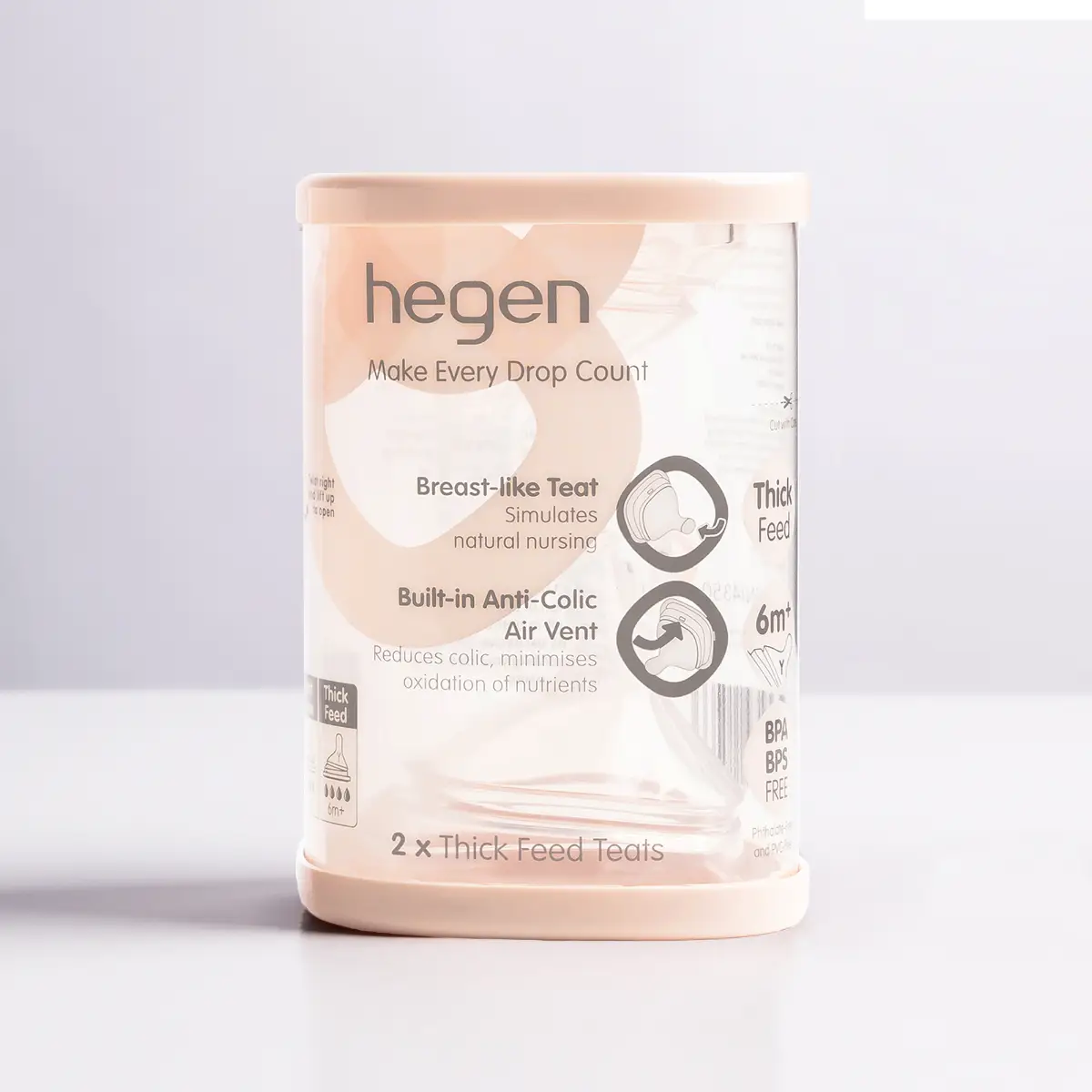 Hegen防脹氣智慧奶嘴(Y形孔) 2件
