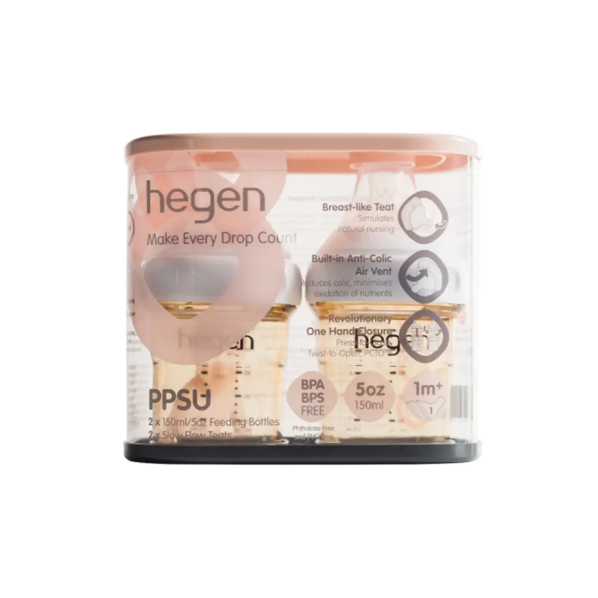 Hegen PCTO PPSU多功能寬口奶瓶(150ml/5oz) 2件
