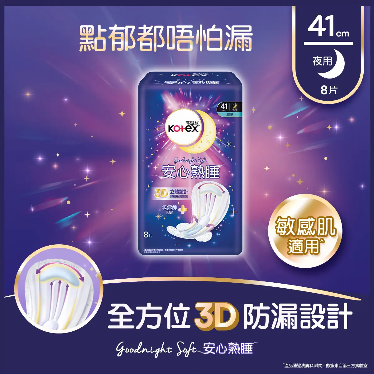 Kotex Goodnight Soft Ultrathin Wing 41cm 8pcs