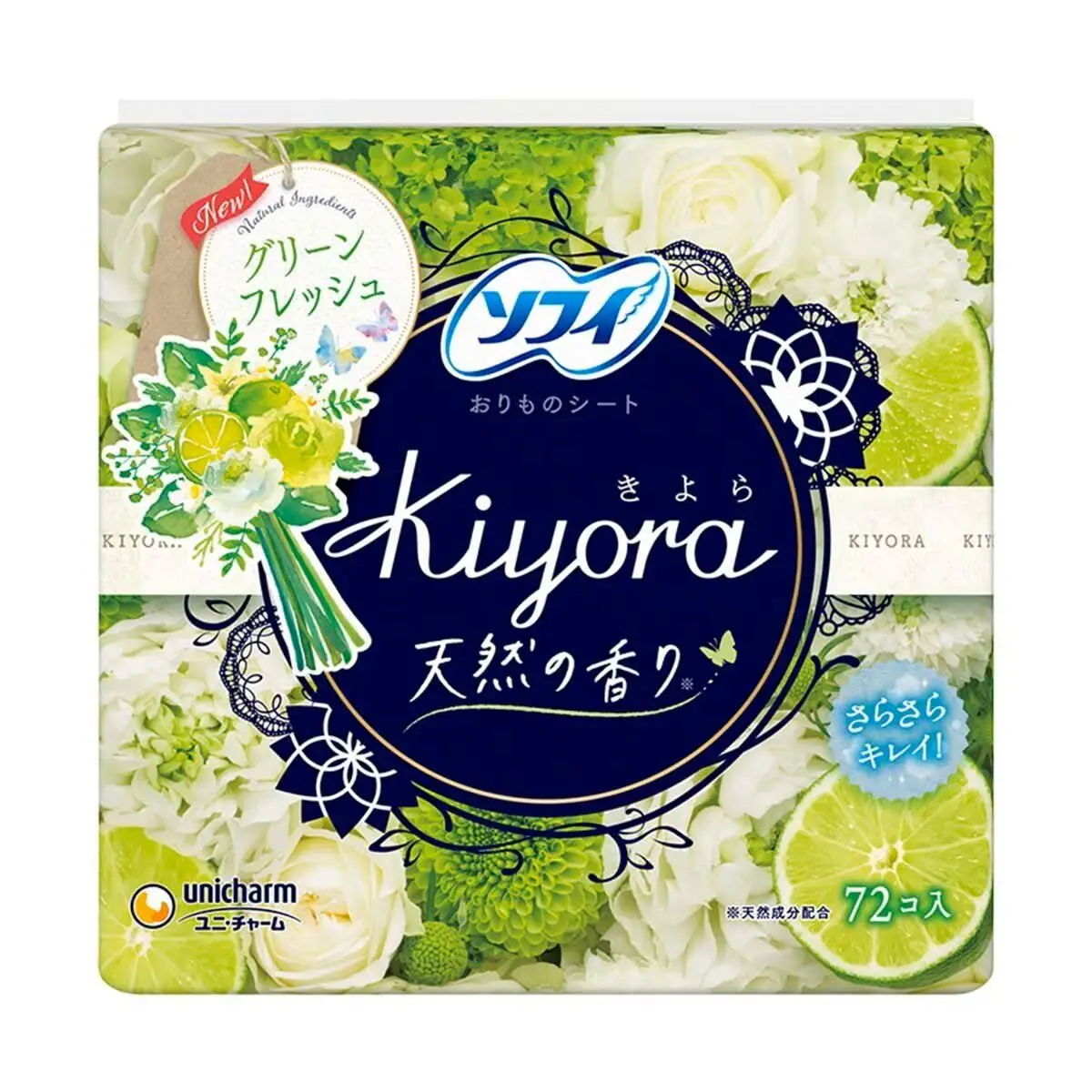 Sofy Kiyora Pantiliner (Green Fresh) 14cm 72pcs