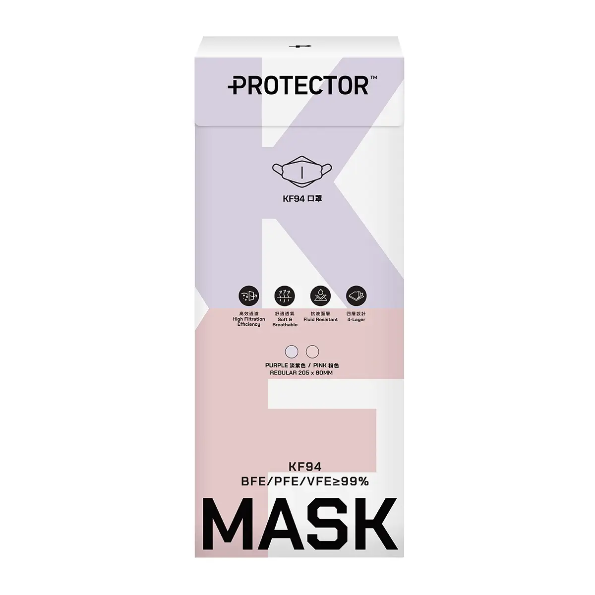 Protector KF94 Adult Face Mask (Purple & Pink) 30pcs