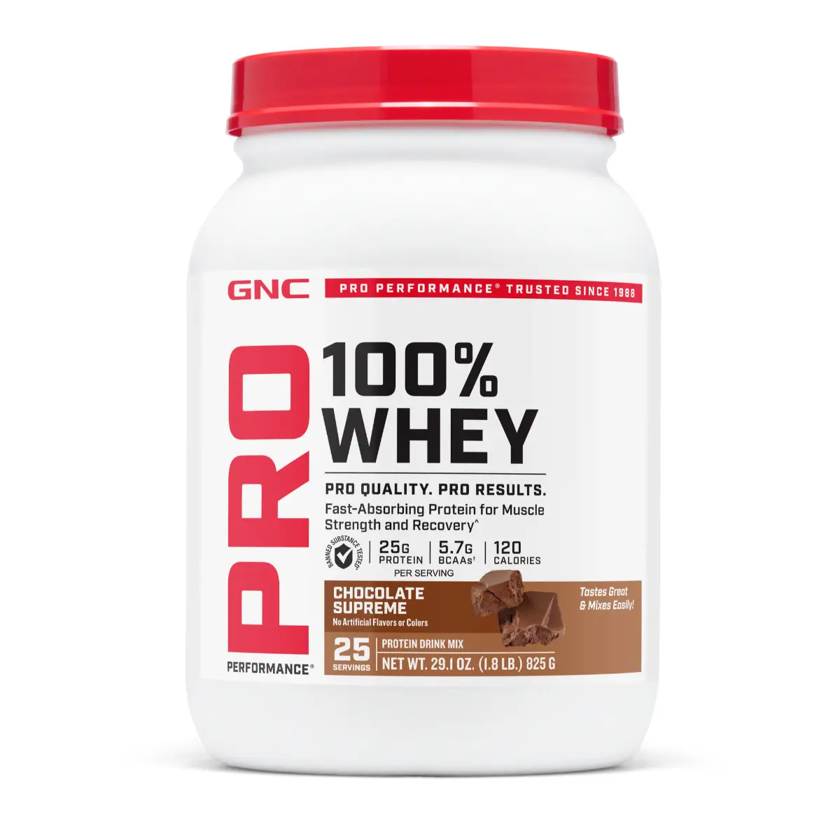 GNC Pro Performance 100% Whey Protein (Chocolate) 825g