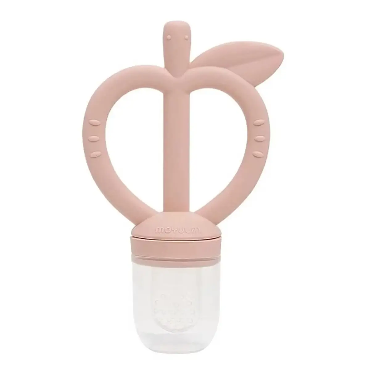 Moyuum Platinum Silicone Apple Baby Teether & Fruit Net Set (Pink) 1 Set