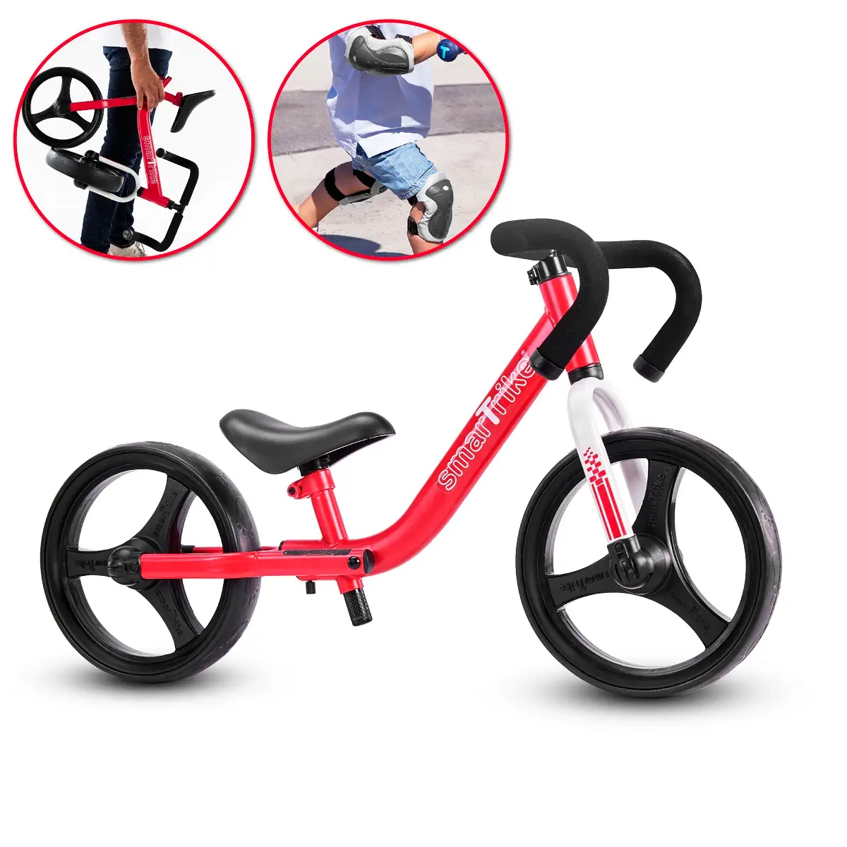 SmarTrike Folding Balance Bike With Safety Gear(Red) (Home Delivery Only)