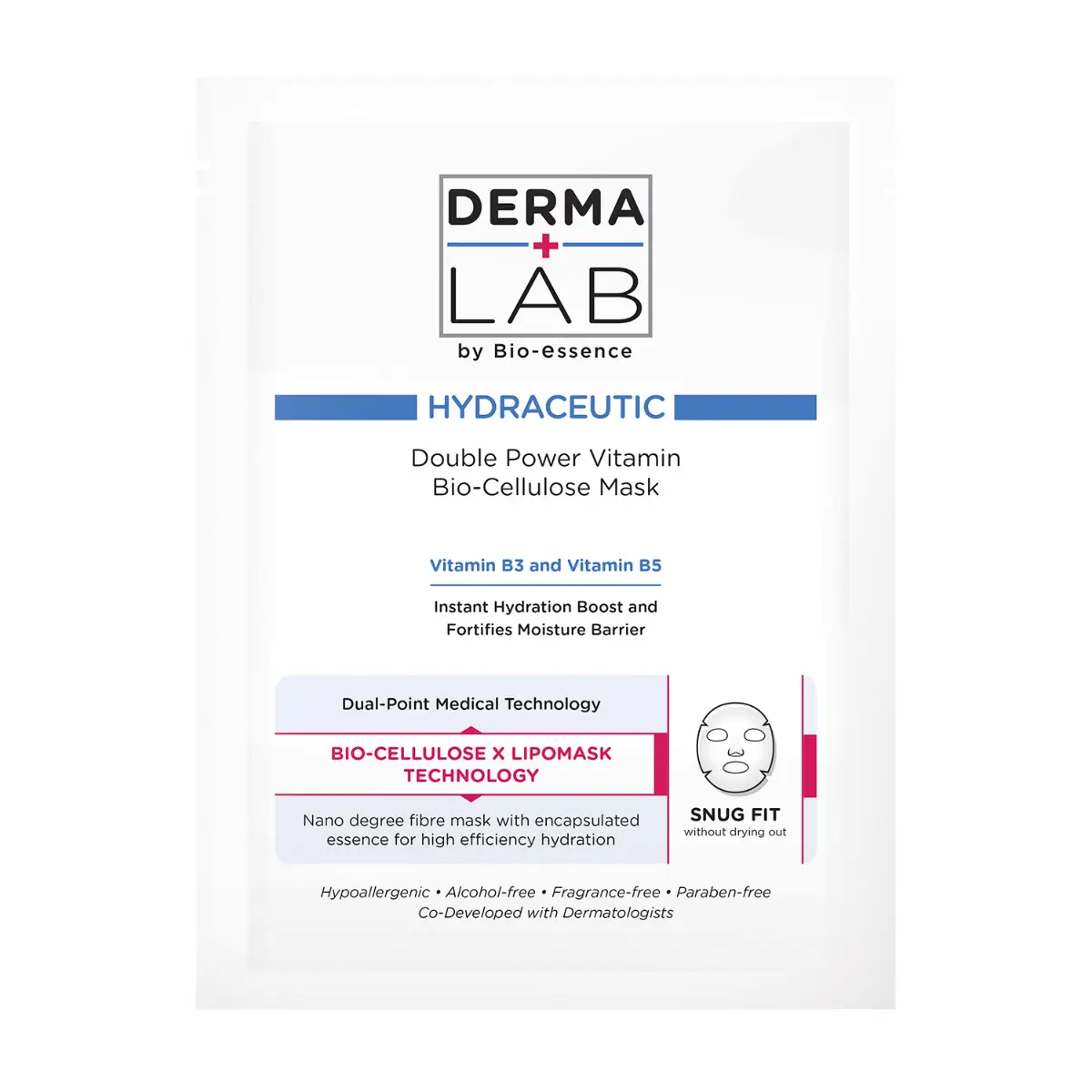 Derma Lab Double Vitamin Bio-Cellulose Mask - F 1pc