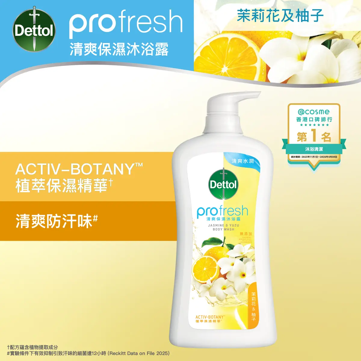 Dettol ProFresh Jasmine & Yuzu Body Wash 900g