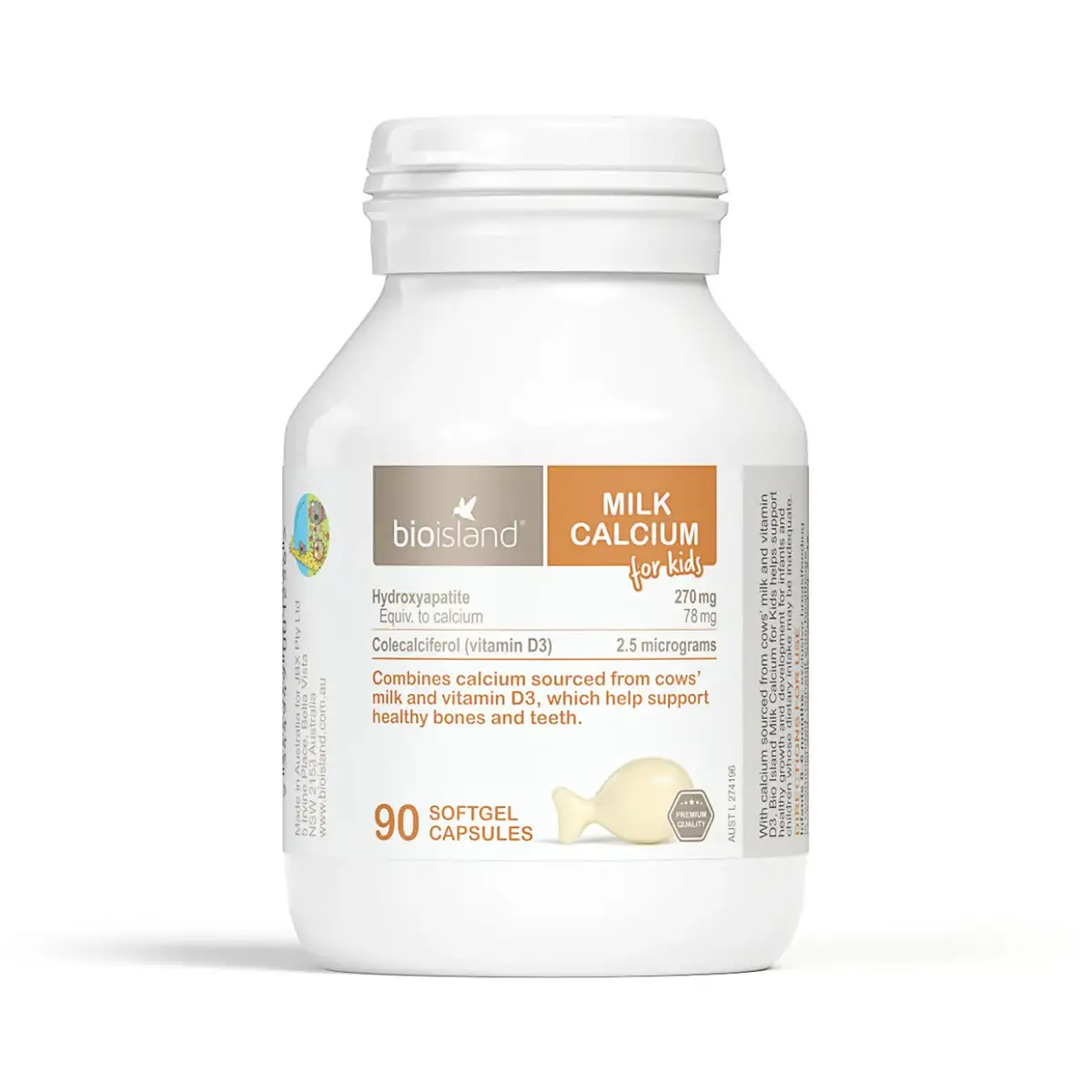 Bioisland嬰幼兒天然乳鈣 90粒