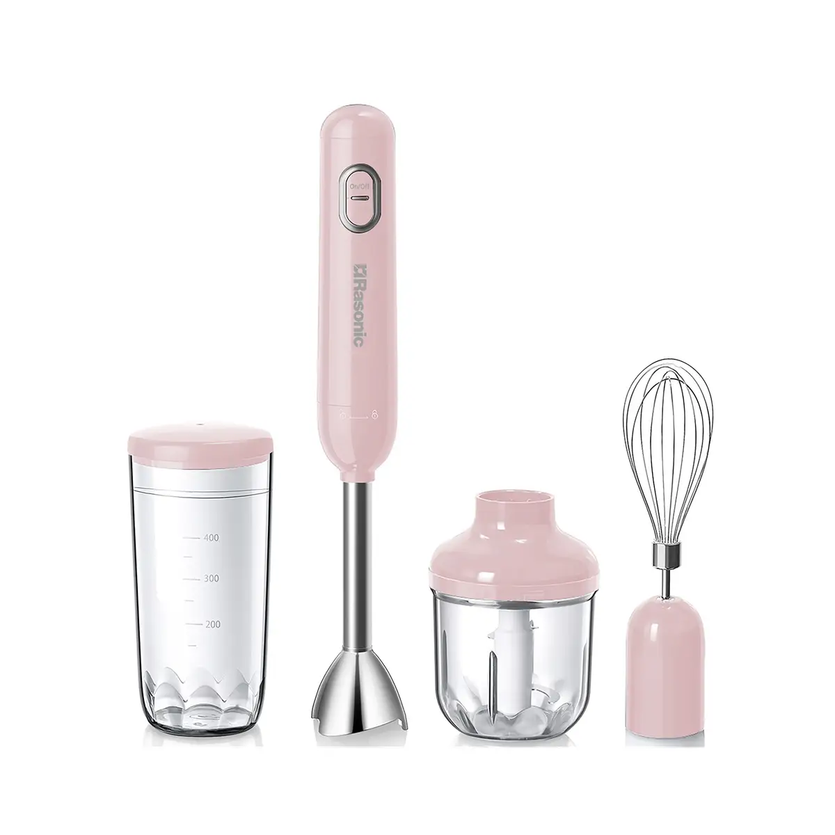 Rasonic 4 in 1 USB Handheld Blender (Pink) (Home Delivery Only)