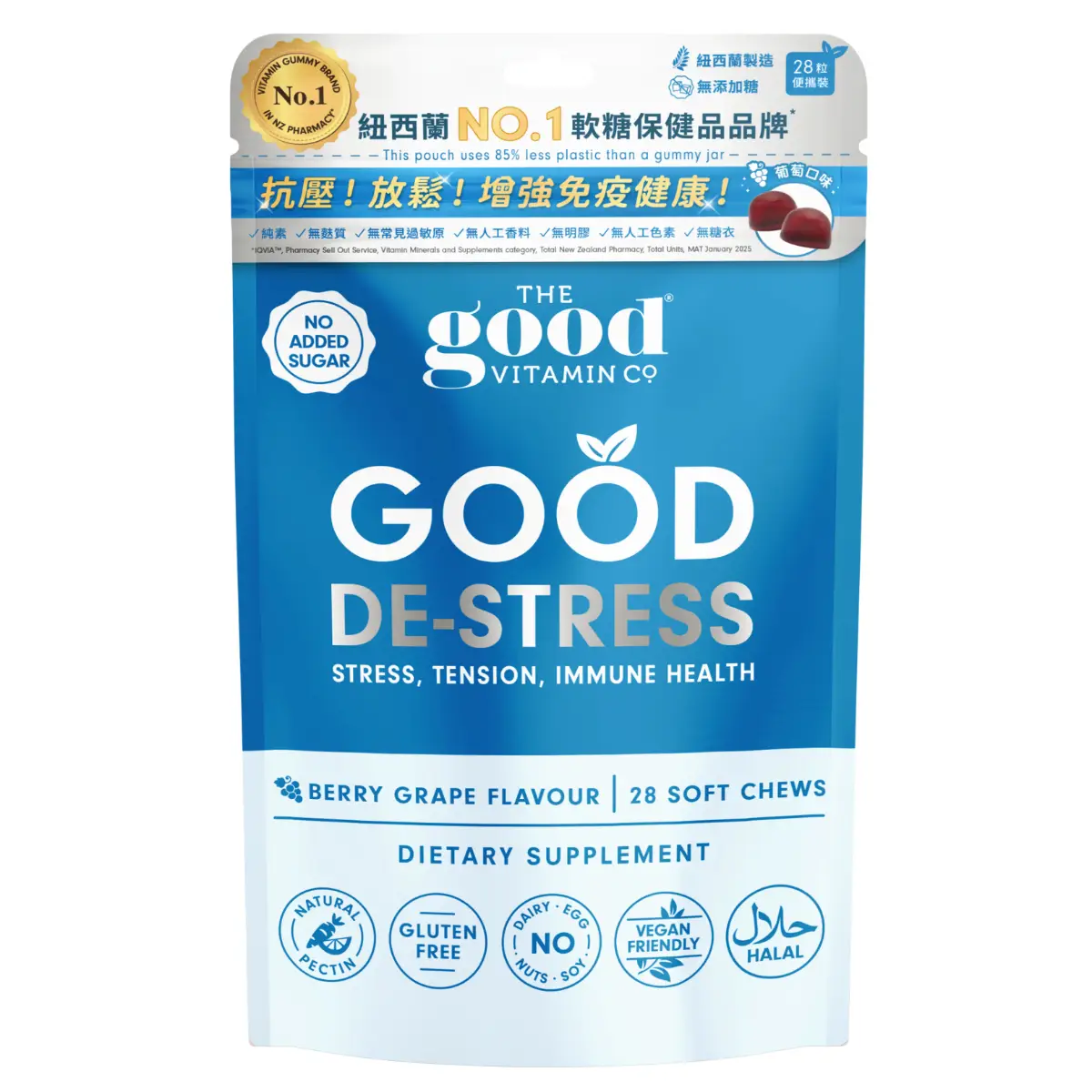 The Good Vitamin Co Ashwagandha De-Stress Pouch 28pcs