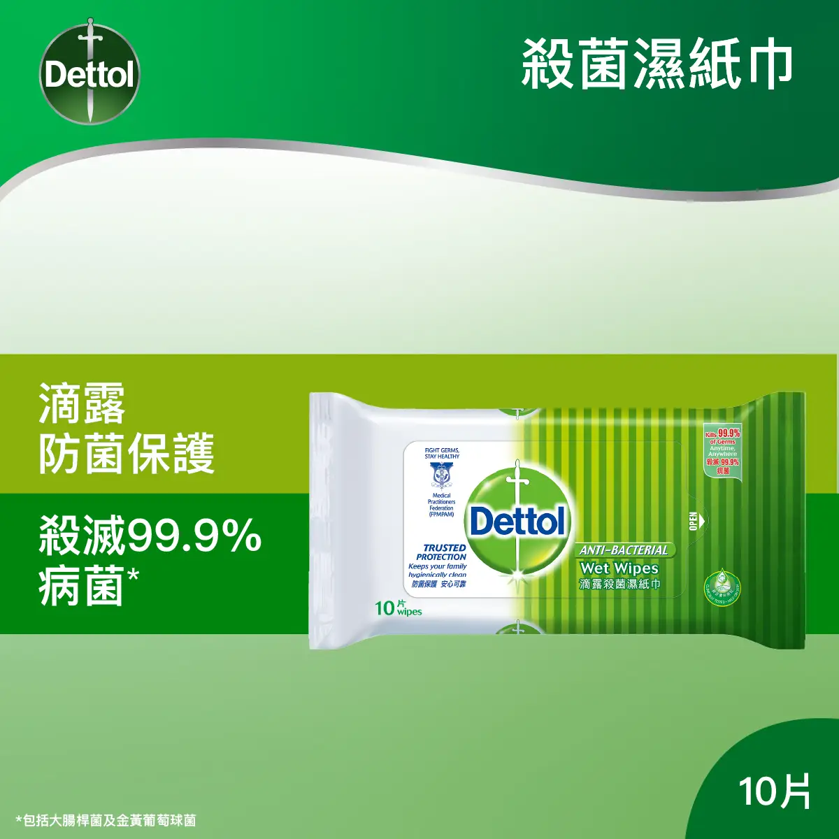 Dettol Anti-Bacterial Wet Wipes 10pcs